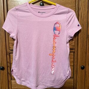Champion Light Pink Tee with Logo